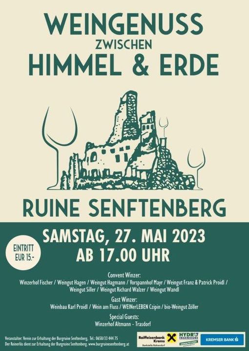 Weingenuss zwischen Himmel und Erde auf der Ruine Senftenberg